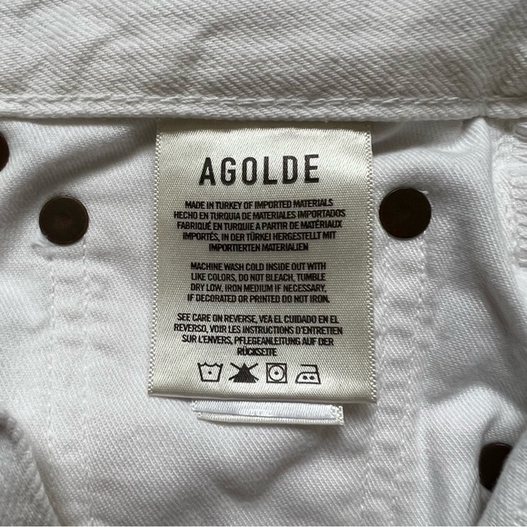 [BNWT] Agolde Riley High Rise Straight Leg Cropped Distressed in White - Sz 24 - Picture 12 of 16